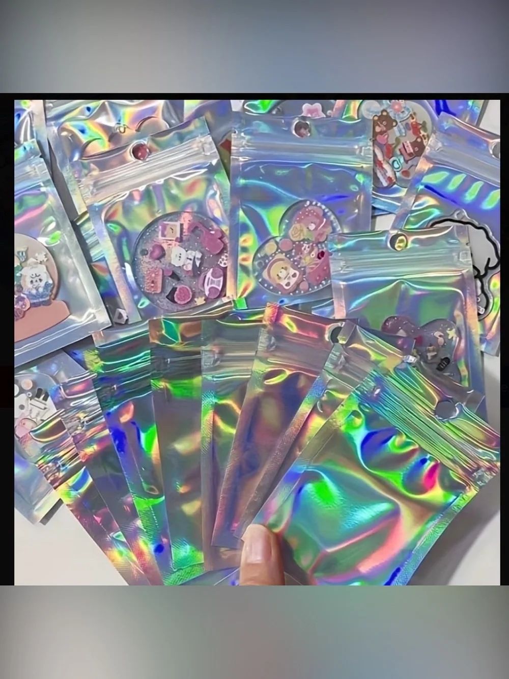 Holographic Metallic Resealable Mylar Pouches- Set of 20